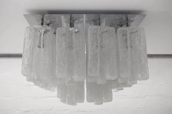 Ice Glass Ceiling Lamp from Kalmar Franken Kg, 1960s-KQB-1415161