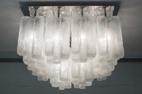 Ice Glass Ceiling Lamp from Kalmar Franken Kg, 1960s-KQB-1415161