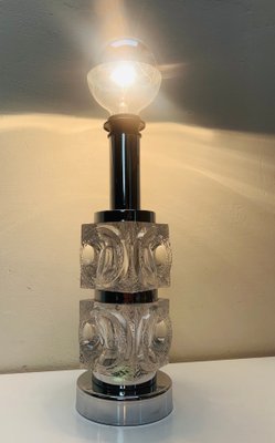 Ice Glass Cube Table Lamp from Peill & Putzler, 1970s-WZZ-1393203