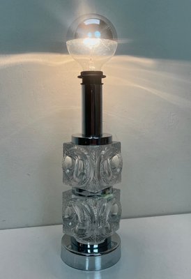 Ice Glass Cube Table Lamp from Peill & Putzler, 1970s-WZZ-1393203