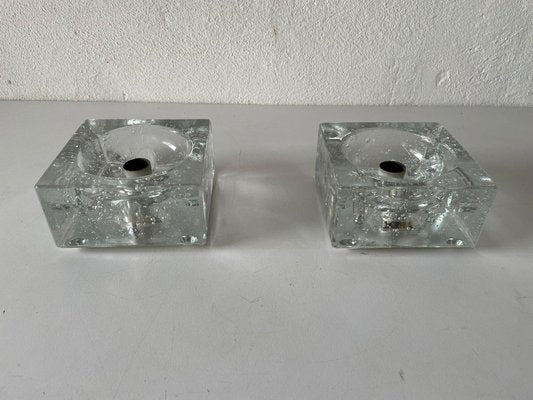 Ice Glass Table Lamps from Müller & Zimmer, Stuttgart, Germany, 1970s, Set of 2-RDS-1146595