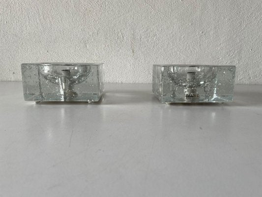 Ice Glass Table Lamps from Müller & Zimmer, Stuttgart, Germany, 1970s, Set of 2-RDS-1146595