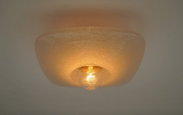 Ice Glass Wall or Ceiling Light from Peill & Putzler, Germany, 1960s-KQB-1782533