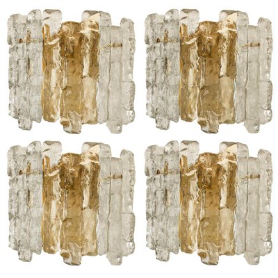 Ice Glass Wall Sconce attributed to J.T, Kalmar, Austria, 1970s-VDW-1423172