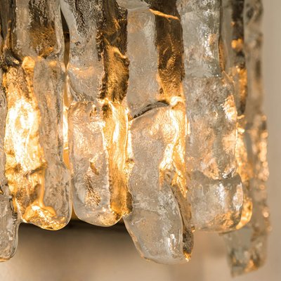 Ice Glass Wall Sconce attributed to J.T, Kalmar, Austria, 1970s-VDW-1423172