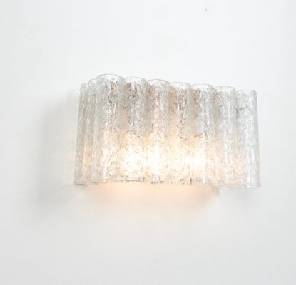 Ice Glass Wall Sconces attributed to Doria, Germany, 1960s, Set of 2-UGR-1725973