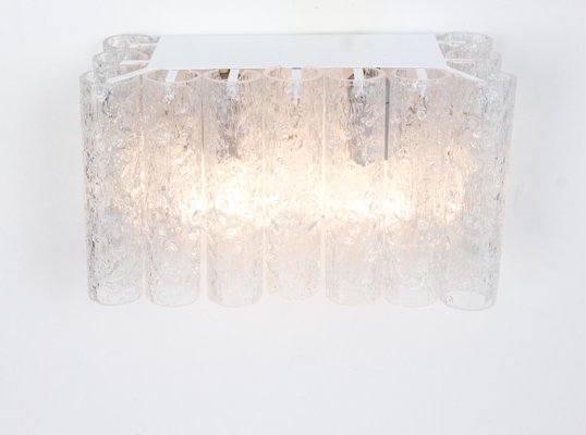 Ice Glass Wall Sconces attributed to Doria, Germany, 1960s, Set of 2-UGR-1725973