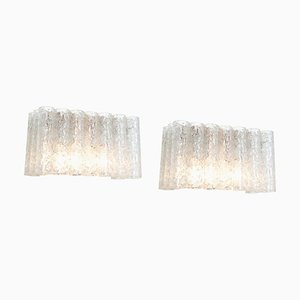 Ice Glass Wall Sconces attributed to Doria, Germany, 1960s, Set of 2-UGR-1725973