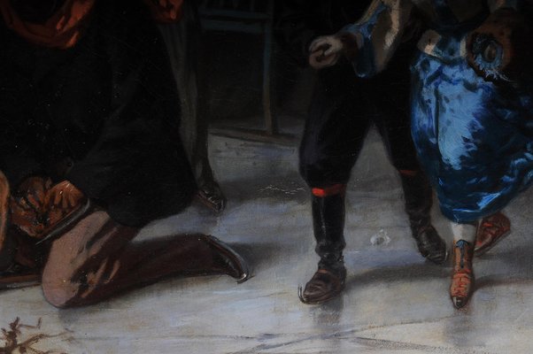 Ice Skating Princess, Germany, 19th Century, Oil on Canvas, Framed-FLW-1402216