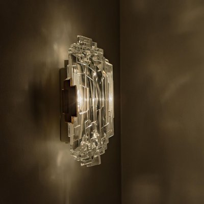 Icicle Glass Wall Sconce Lights, 1960s, Set of 2-VDW-1015930