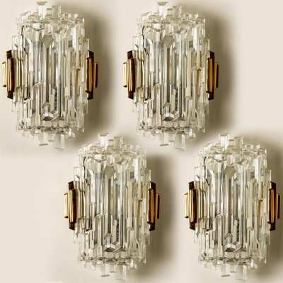 Icicle Glass Wall Sconce Lights, 1960s, Set of 2-VDW-1015930