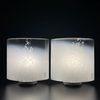 Idra Table Lamps in Murano Glass by Rosanna Toso for Leucos, Italy, 1980s, Set of 2-WQC-1783686