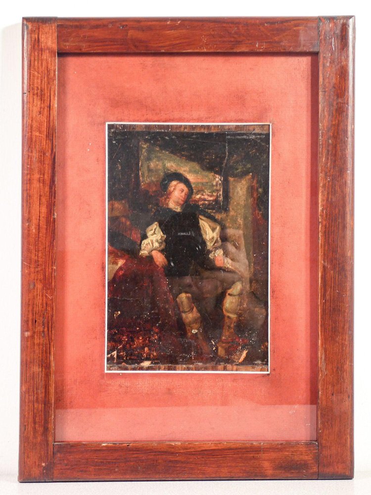 Ignazio Manzoni, Figura di Uomo, 19th Century, Oil Painting, Framed