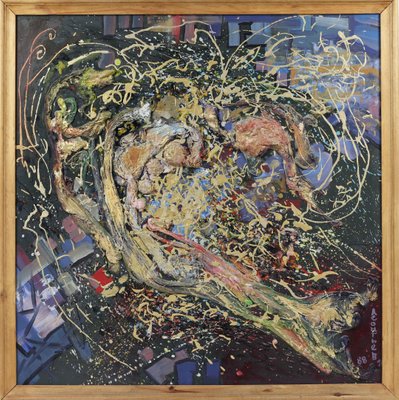 Igor Leontiev, Abstract Composition Galaxy, 1988, Oil on Panel, Framed-WMV-1361625