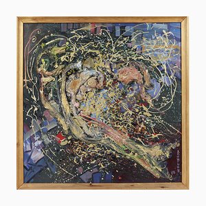 Igor Leontiev, Abstract Composition Galaxy, 1988, Oil on Panel, Framed-WMV-1361625