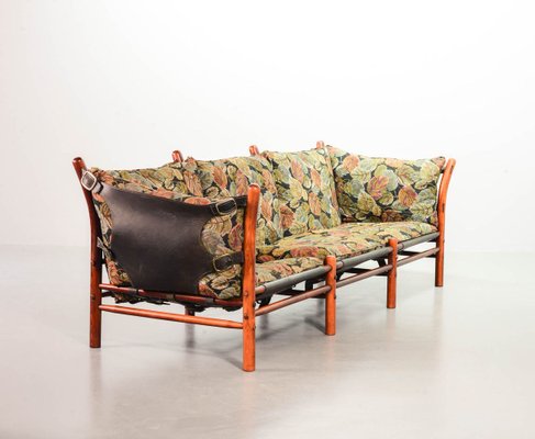 IIona 3-Seater Sofa in Autumn Dessin Fabric & Wood by Arne Norell for Arne Norell AB, 1960s-IXC-810301