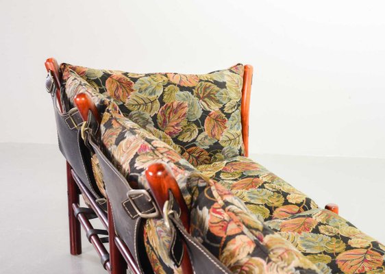 IIona 3-Seater Sofa in Autumn Dessin Fabric & Wood by Arne Norell for Arne Norell AB, 1960s-IXC-810301