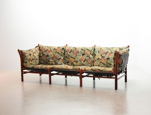 IIona 3-Seater Sofa in Autumn Dessin Fabric & Wood by Arne Norell for Arne Norell AB, 1960s-IXC-810301