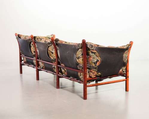 IIona 3-Seater Sofa in Autumn Dessin Fabric & Wood by Arne Norell for Arne Norell AB, 1960s-IXC-810301