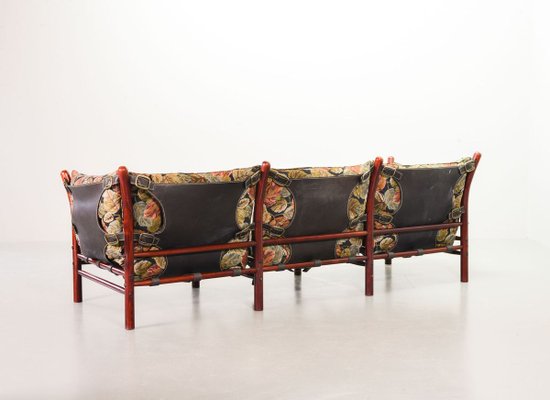 IIona 3-Seater Sofa in Autumn Dessin Fabric & Wood by Arne Norell for Arne Norell AB, 1960s-IXC-810301