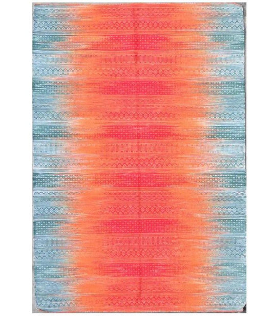 Ikat Style Handwoven Cotton Kilim Rug