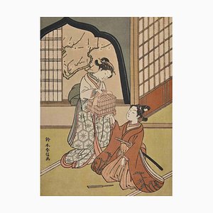 Ikeisai Yoshichika, Lovers, Woodcut After Ikkeisai Yoshichika, Mid-20th Century-ZCI-1436972