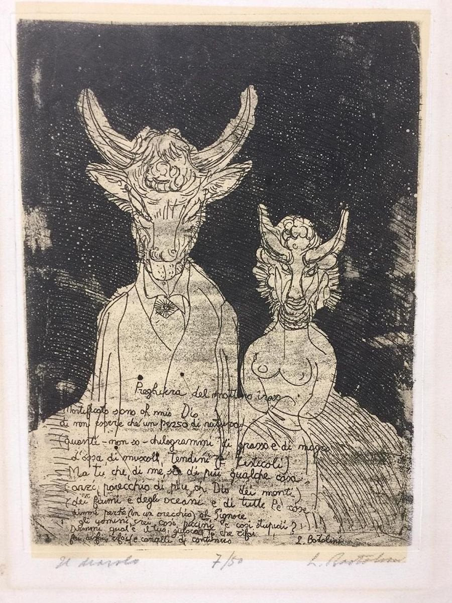 Il Diavolo (The Devil) - Etching by Luigi Bartolini - 1950s 1950s