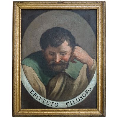 Il Todeschini, Portraits of the Philosophers Epitetus and Themistocles, Athens, 1600s-1700s, Paintings, Framed, Set of 2-BEW-2023601