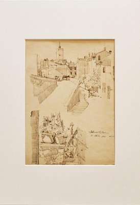 Ildebrando Urbani, Nemi, Ink Drawing by Ildebrando Urbani, Early 20th Century-ZCI-841142