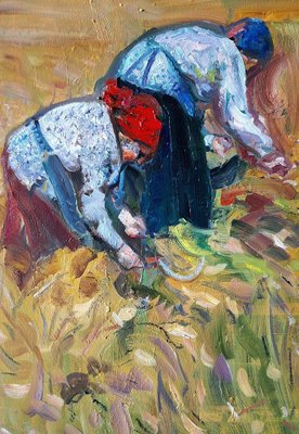 Ilia Balavadze, In the Field, 2024, Oil on Board-CHG-2037871