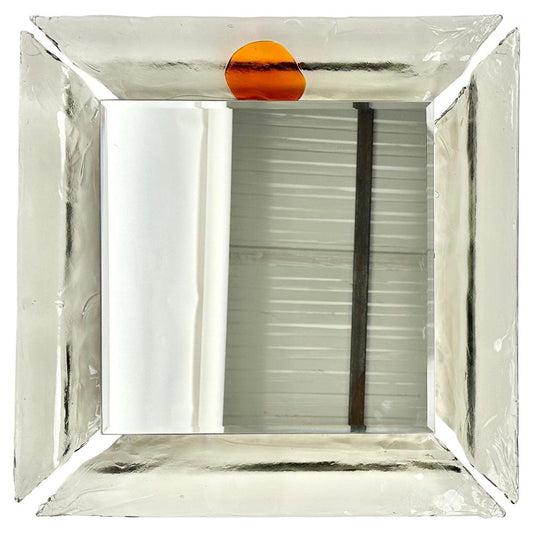 Illuminated Border Wall Mirror in Murano Glass by Carlo Nason for Mazzega, 1970s