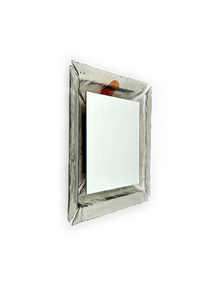 Illuminated Border Wall Mirror in Murano Glass by Carlo Nason for Mazzega, 1970s