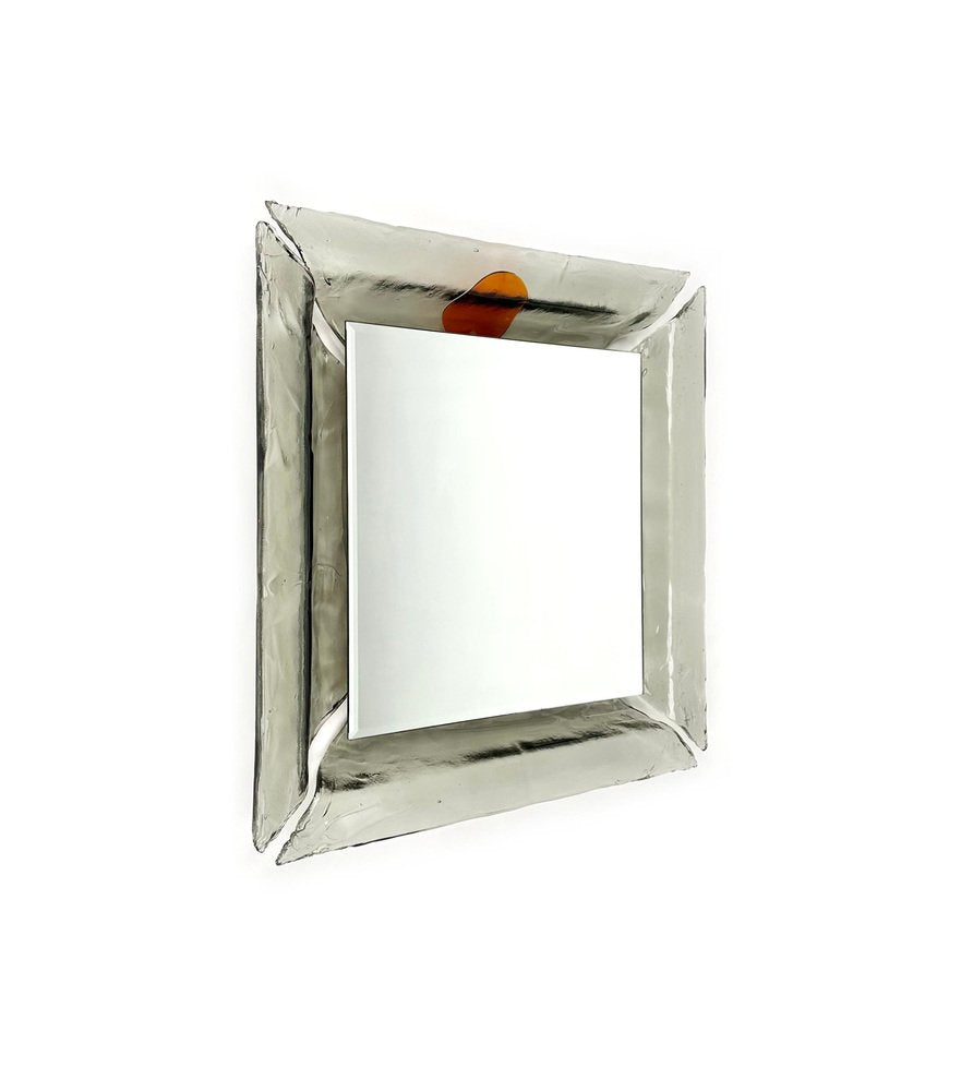 Illuminated Border Wall Mirror in Murano Glass by Carlo Nason for Mazzega, 1970s