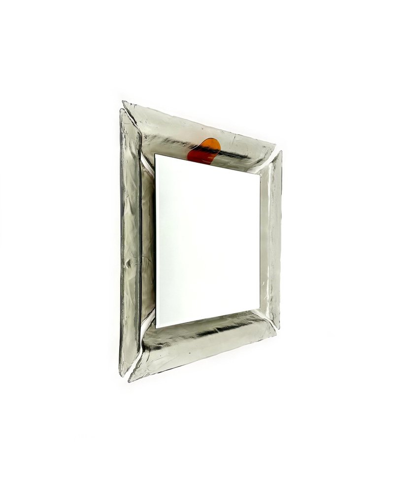 Illuminated Border Wall Mirror in Murano Glass by Carlo Nason for Mazzega, 1970s