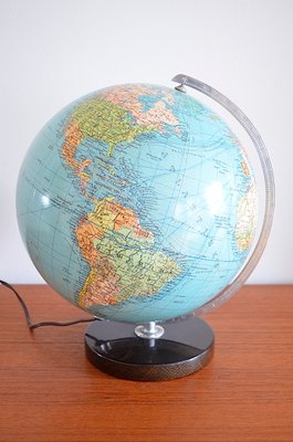 Illuminated Glass Globe from EN Columbus Globus Ehapa, Denmark, 1950s-OV-1001187