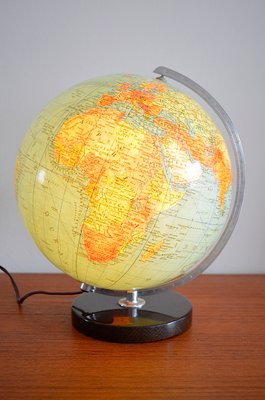 Illuminated Glass Globe from EN Columbus Globus Ehapa, Denmark, 1950s-OV-1001187