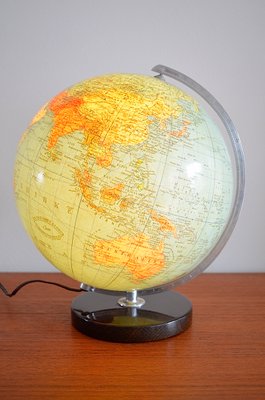 Illuminated Glass Globe from EN Columbus Globus Ehapa, Denmark, 1950s-OV-1001187