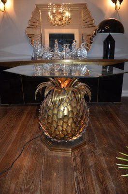 Illuminated Glass Pineapple Dining Table from Maison Jansen, 1970s-QVR-556443