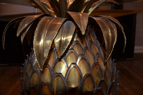 Illuminated Glass Pineapple Dining Table from Maison Jansen, 1970s-QVR-556443