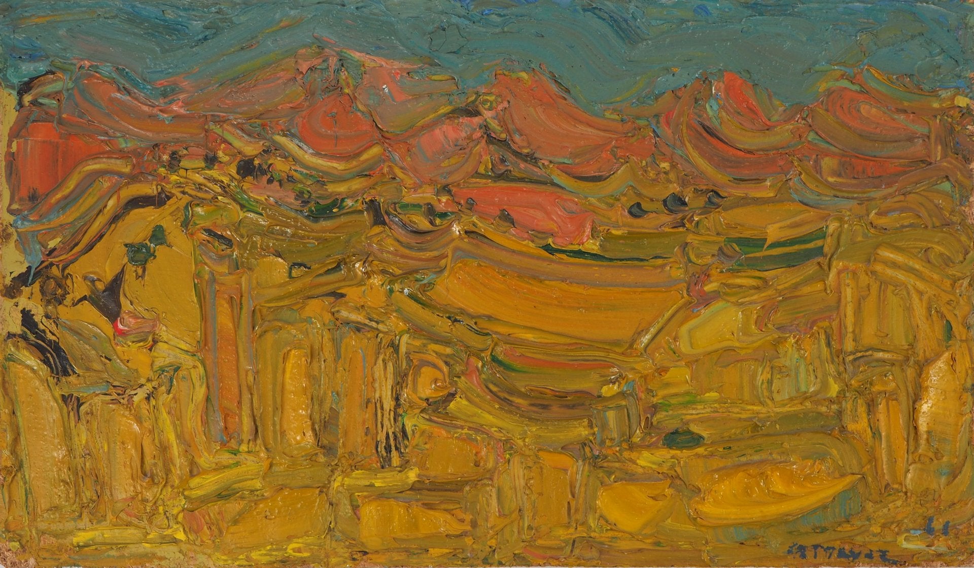 Illuminated Valley Oil on Panel by André Cottavoz