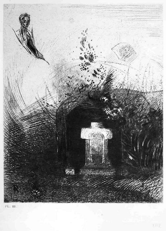 Illustration from the series ''Les Fleurs du mal'' - Etching After O. Redon 1923