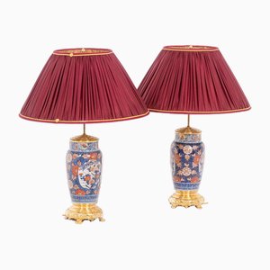 Imari Porcelain and Gilded Bronze Table Lamps, 1880s, Set of 2-CEJ-1807398