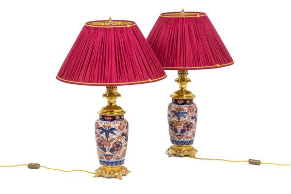 Imari Porcelain & Gilt Bronze Table Lamps, 1880, Set of 2-CEJ-1168509