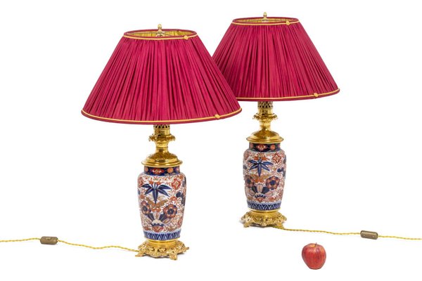 Imari Porcelain & Gilt Bronze Table Lamps, 1880, Set of 2-CEJ-1168509