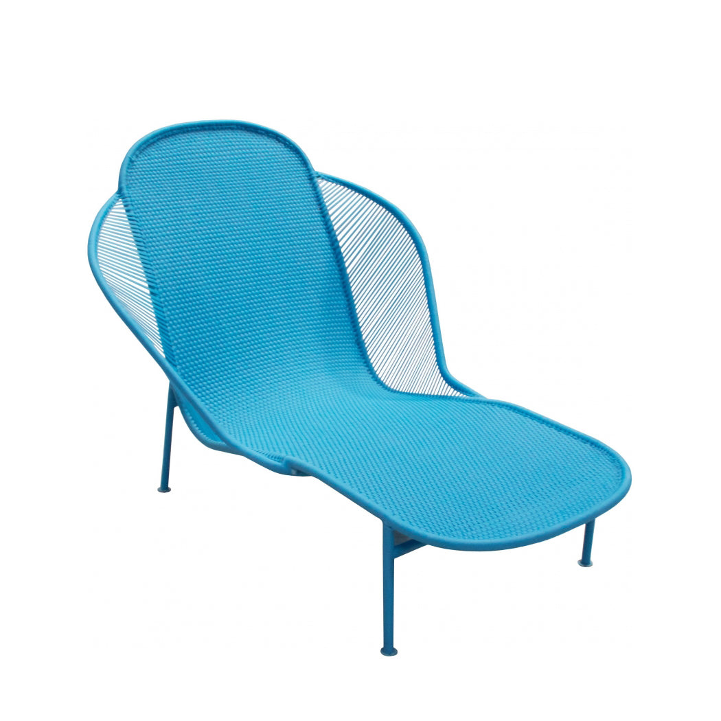 Imba - Colored Polyethylene Handwoven Threads Chaise Longue by Moroso #bleu ciel