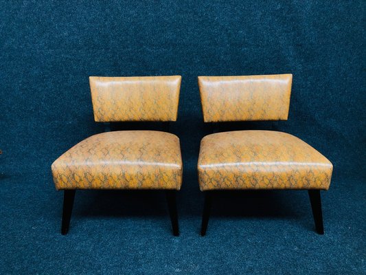 Imitation Snake Leather Lounge Chairs, 1980s, Set of 2-RZY-686580