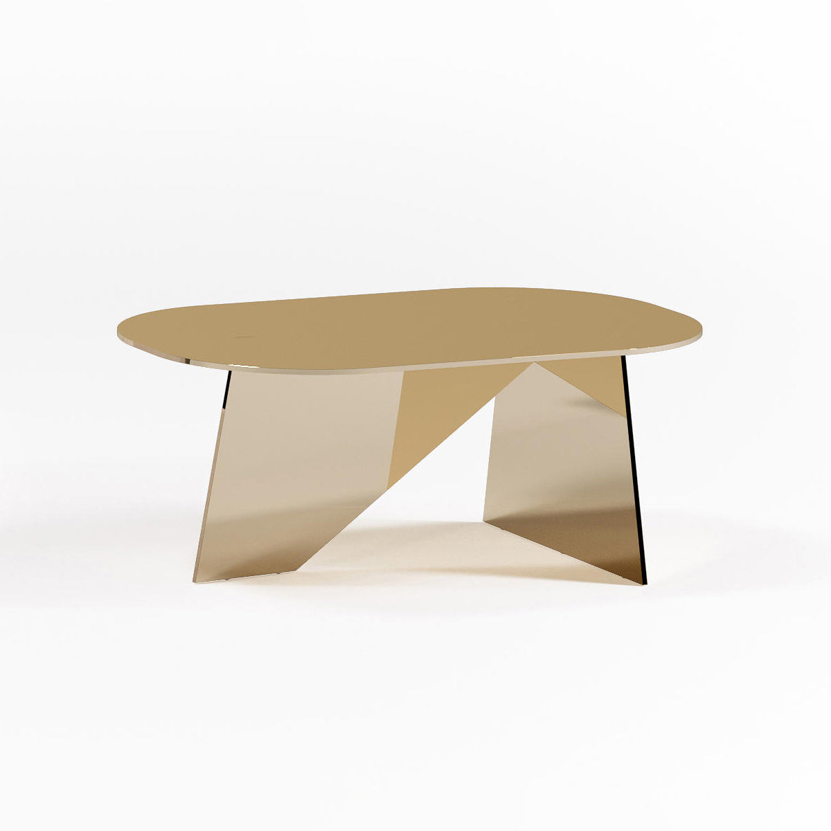 Imperfect - Low Oval Metal Coffee Table by Paolo Castelli