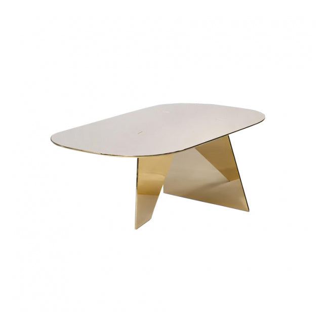 Imperfect - Low Oval Metal Coffee Table by Paolo Castelli