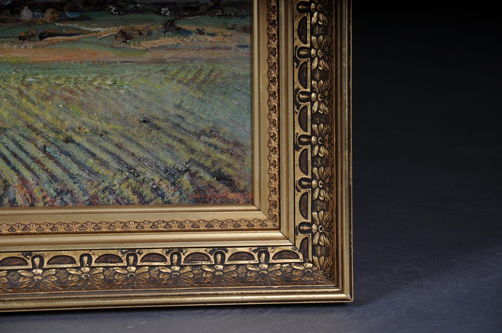 Impressionist Artist, Autumn Landscape, 20th Century, Oil on Canvas, Framed