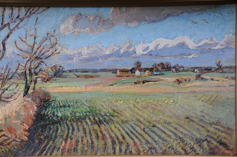 Impressionist Artist, Autumn Landscape, 20th Century, Oil on Canvas, Framed